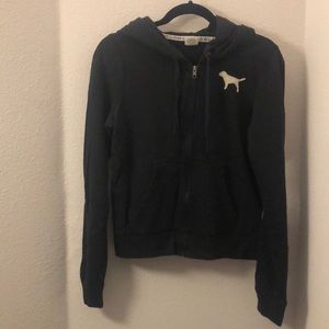 VS Pink Black Zip-Up Hoodie